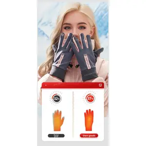 Women's warm gloves with anti-slip, fleece lining, windproof, cold-proof and waterproof functions, suitable for outdoor sports, mountain climbing, factory work and touchscreen operation.