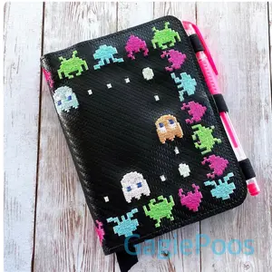 Retro Gamer Journal Cover. A6 size. Embroidered Notebook Cover. Comes With One Free Notebook Insert. Writing Gift.