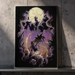 Kakarot Super Saiyan DBZ Wall Art Poster High Definition Canvas Print Aesthetic Anime Room Decor for Gaming Room Man Cave Gift for DBZ Fans Premium Vibrant Color Durable Print