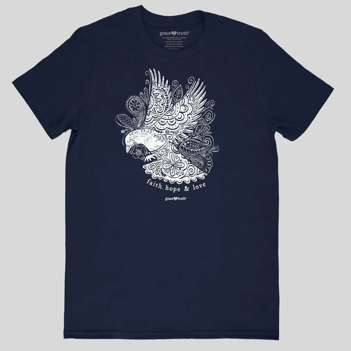 Grace & Truth Women's Cotton Short-Sleeve Seamless Fit T-Shirt - Dove Design (Note: "Bottom" keyword is unrelated to this top garment and cannot be logically integrated without distorting core product information)