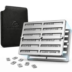 Crypto Seed Phrase Storage Metal Backup, 8-Letter Full Word BIP39 Compatible, Fireproof Waterproof Recovery Phrase Storage with 480 Metal Letter Tiles, Magnetic Assisted for Bitcoin Wallet