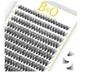B&Q Lash Clusters 280PCS Natural Eyelash Clusters 40D D 9-16mm Individual Lash Wispy Eyelash Extension with Soft Thin Band Classic Look Pestañas Postizas Comfortable DIY at Home(40D-D-9-16mm)