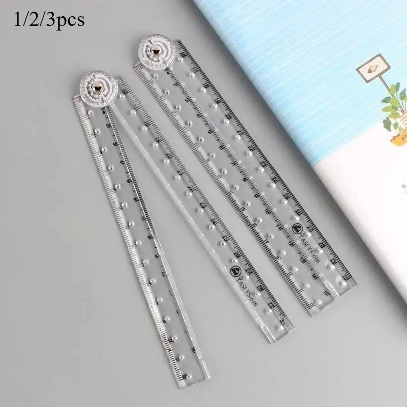 1pc Folding Acrylic Ruler - Perfect for School and Office Supplies!