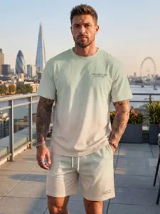 Minimalist Mint Green "Urban Explorer" T-Shirt and Drawstring Shorts Loungewear
