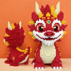 30CM DIY Dragon Building Blocks Assembly Toy Small Particle Puzzle Ornaments 3D Desktop Decoration Boys Girls Birthday toys Gift
