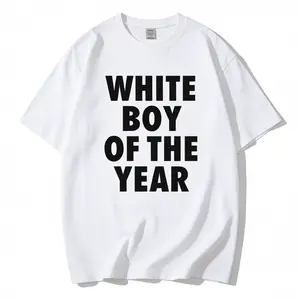 White Boy Of The Year Graphic Oversized Cotton Streetwear Casual Short Sleeve T-Shirt