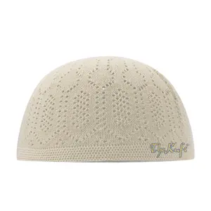Kids Cream-Color Cotton Open-Knit Turkish Islamic Kufi Kofia