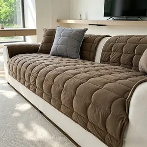 Modern Classic Sofa Cover, Soft Plaid Texture, Scratch-Resistant, Dustproof, Pet-Friendly, All Seasons, 1-4 Person Couch, Soft Washable Sofa Protector