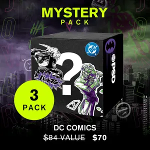 PSD Mens DC Comics Mystery Boxer Brief 3-Pack Bundle - Standard Length 7 Inch Inseam, Soft, Stretchy, and Breathable Poly Blend Fabric Menswear Printed Boxer Briefs