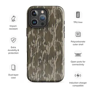 Bottomland Tough Case for iPhone Hunting Phone Case for iPhone 17 16 15 14 13 12 Pro Max / Plus / Pro – Camo Outdoor Unisex, Heavy-Duty Protection, Perfect Gift for Hunters