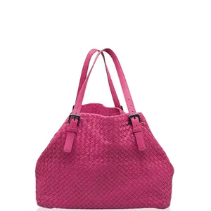 Pre-owned Bottega Veneta Leather Shoulder Bags Shoulder Bag Calfskin Intrecciato Pink (ws010626g5)
