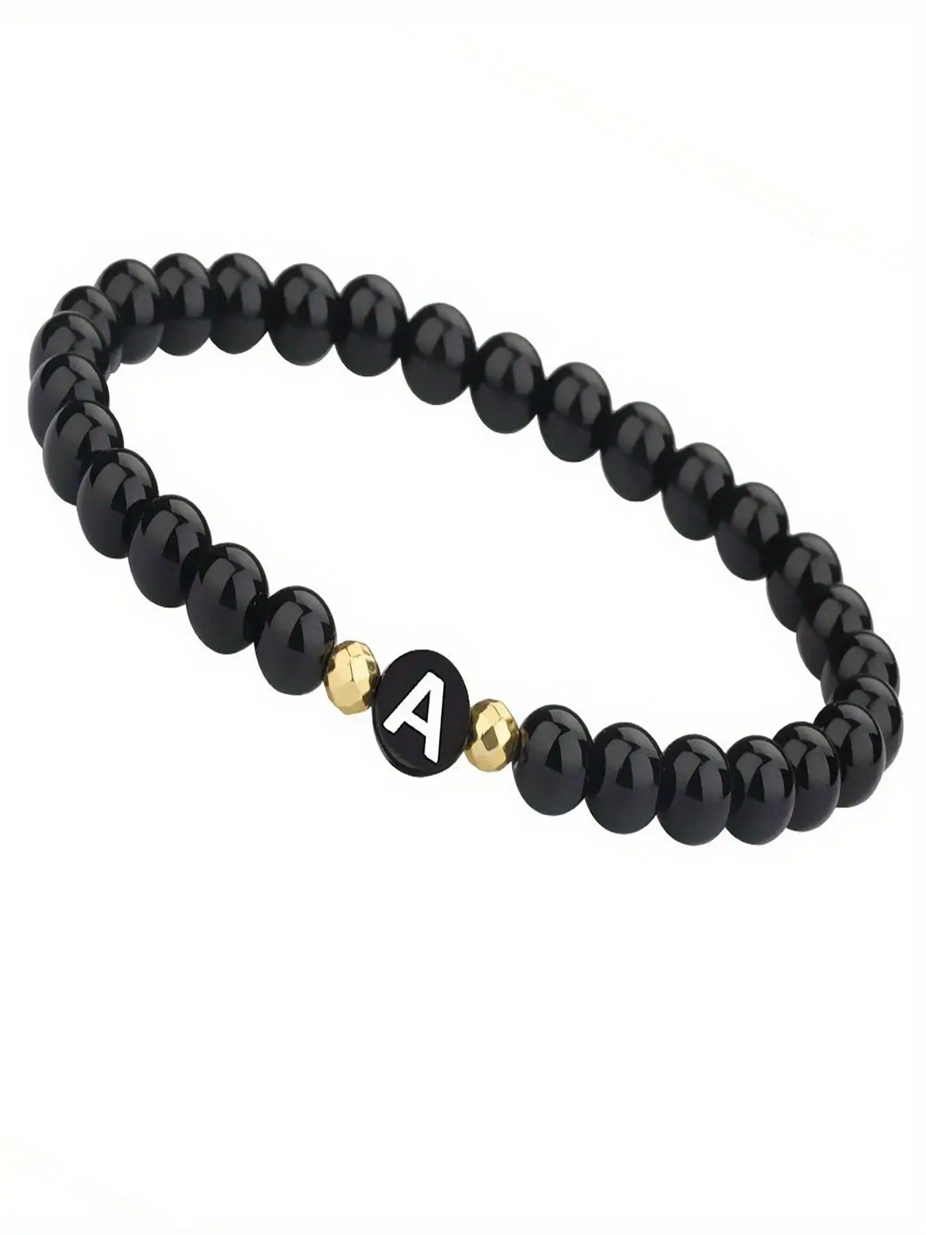 Initials Bracelet, Fashionable Beaded Bracelet for Couple, Casual Trendy Beaded Bracelet, Fashion Accessories for Daily Wear, Personalized Couples Bracelet, Letter Link Bracelet, Initial Charm Bracelets, Jewelry Bracelet