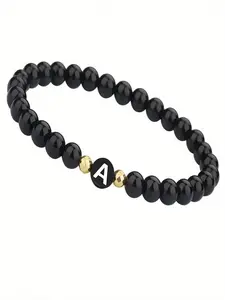 Initials Bracelet, Fashionable Beaded Bracelet for Couple, Casual Trendy Beaded Bracelet, Fashion Accessories for Daily Wear, Personalized Couples Bracelet, Initial Charm Bracelets