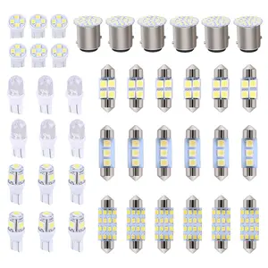 42PCS LED Interior Car Light Set – 12V T10, Festoon, Dome & Plate Bulbs | 6500K White, Waterproof, Easy Install