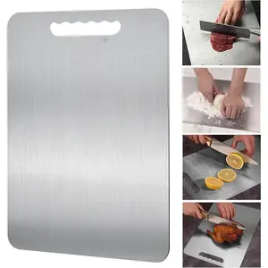 Titanium  Board For Kitchen- Board Double Side  Grade,Pure Cut Titanium,Durable Dishwasher Safe Easy to Clean Medium Size (14''Lx10''W)
