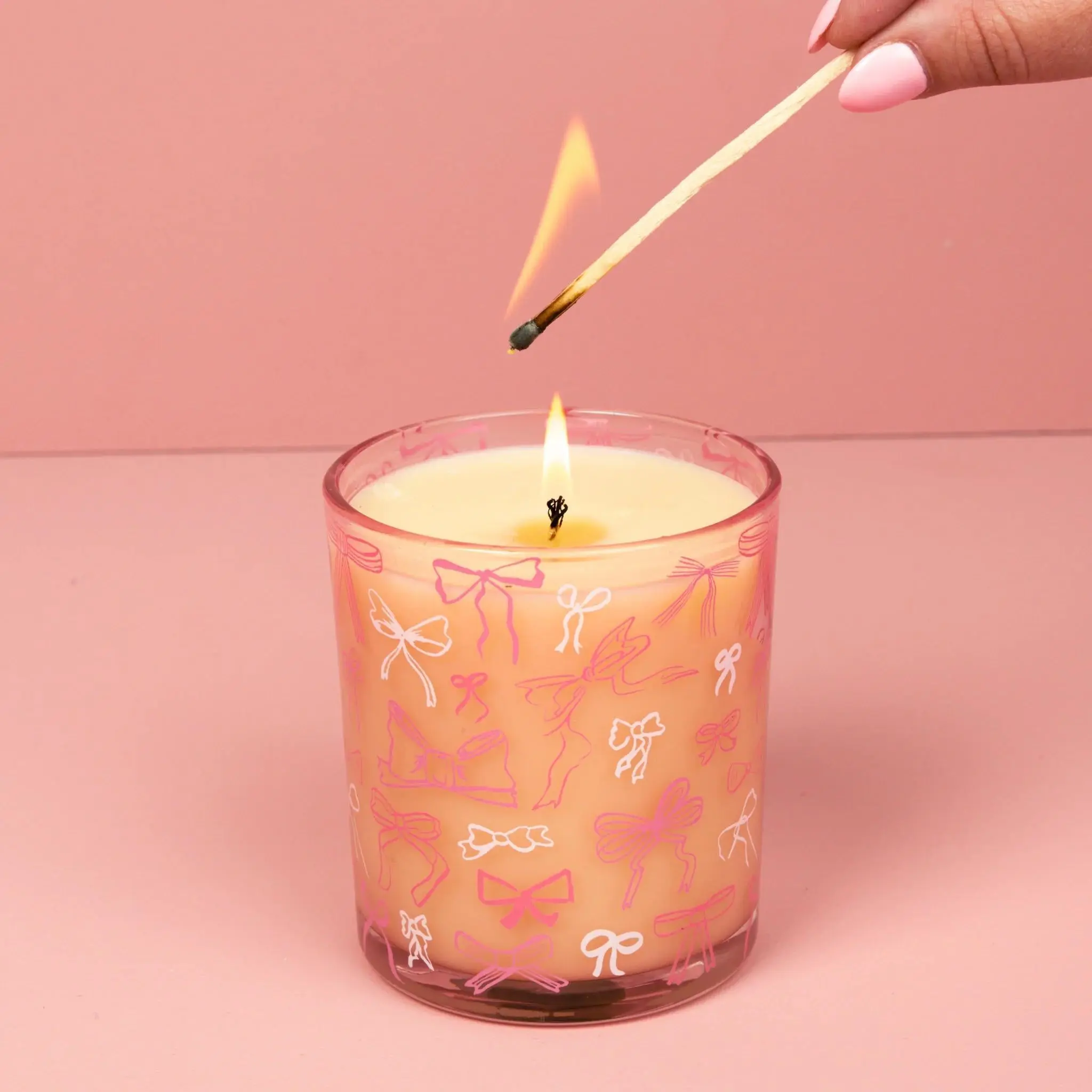 Sweet Grace Pink Bow Candle