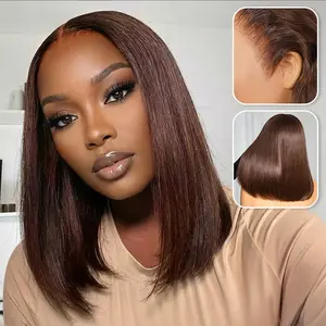 Megalook Bob Wig 13x6 HD Lace Frontal Straight Lace Front Bob Wigs Cholocate Brown for Black Women Short Cut Virgin Human Hair #WorldCup2026#gameday outfits#SummerWins #DealsForYouDays
