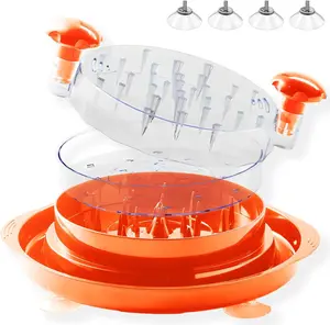 Large Chicken Shredder with Sucker Pad Holder - Strong Anti-Slip Strip, Removable Middle Piece for Easy Cleanup, BPA-Free, Heat-Resistant, Ideal Kitchen Gadget for Meat Shredding
