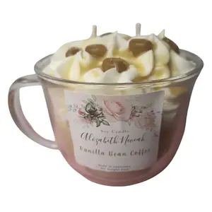 Scented Triple Wick Soy Candle,  Dessert Candle, whipped Wax, Reuseable Mug,  Scented