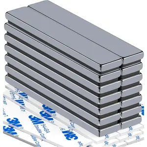 Strong Neodymium Bar Magnets,Heavy Duty Rare Earth Neodymium Magnet with Double-Sided Adhesive,Epoxy Waterproof Rectangular Magnets for Fridge,Craft,Kitchen,Science,DIY 40x10x2.5mm