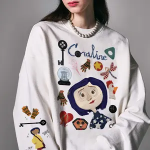 Coraline Halloween TShirt/Sweatshirt/Hoodie, Creepy Stop-Motion Movie Design, Spooky Button Eyes Theme, Gothic Horror Aesthetic, Dark Fantasy Outfit, Movie Fan Apparel, Best Gift Idea