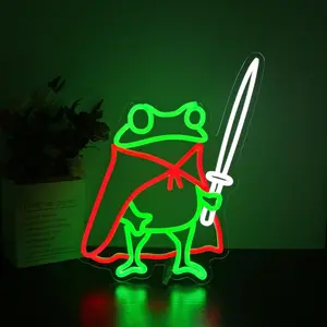 Frog Neon Light, Cute Wall Decor, Neon LED Sign, USB Powered, Ideal for Men's Cave Room, Home Party, Birthday, Bar