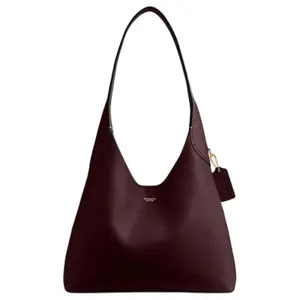 COACH Brooklyn 28 Logo Grain Leather Crossbody Shoulder Bag Medium Women Burgundy