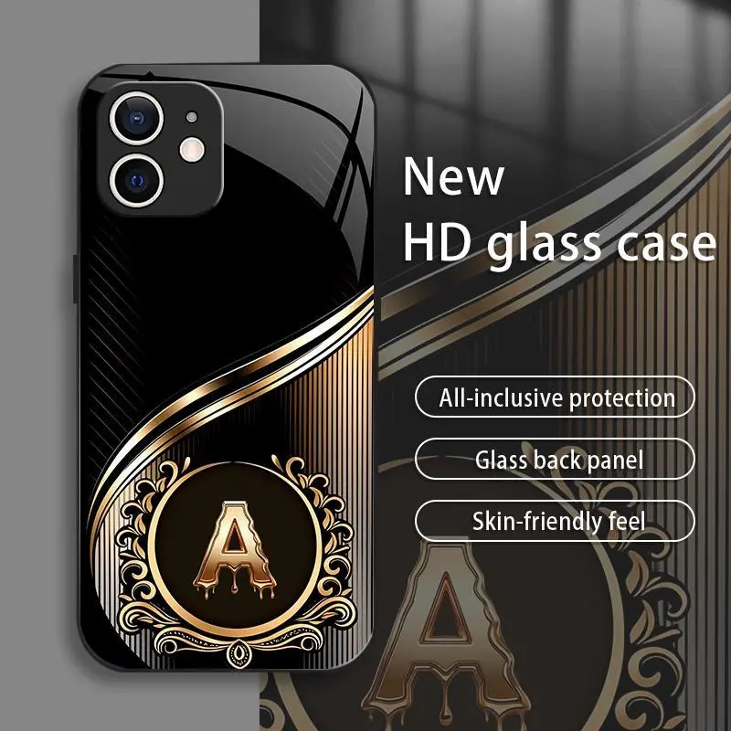 Suitable for [iPhone 12] Brand New Personalized Acrylic Phone Case with Custom Letters — Ultra-Slim, Drop-Resistant, Scratch-Proof — Light Luxury Business Style — Premium Acrylic Material — Trendy & Stylish 996