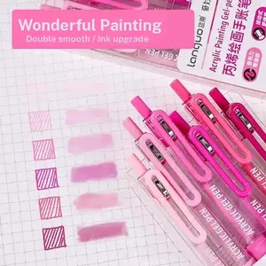 Acrylic Paint Brushes Set, 6 Colors, 0.7mm Tip, Smooth Application, Large Ink Capacity, Durable, Ideal for DIY Crafts & Art Projects, Marker Pen Set, Acrylic Paint Markers, Acrylic Marker Pens