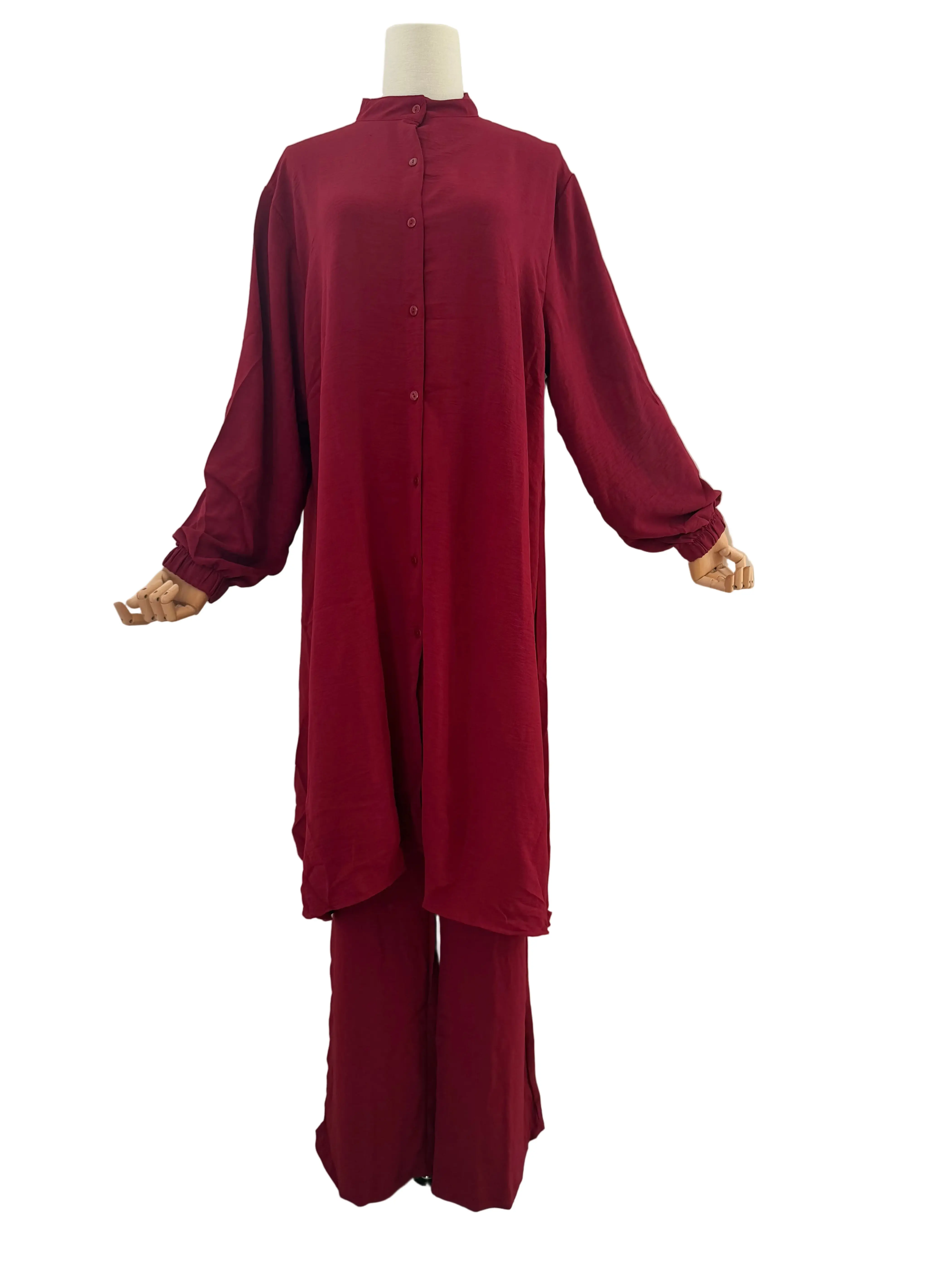 Hayfa Women's Button Medium Ironless 2 Pieces Outfit Set (various colors)