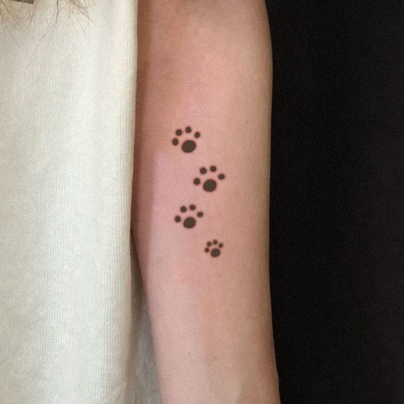 Cute Waterproof Cat Paw Dog Paw Temporary Tattoo Sticker, Lasting Herbal Design for 1 to 2 Weeks, Non-Reflective Fake Tattoos for Men & Women, Ideal for Fingers & Neck