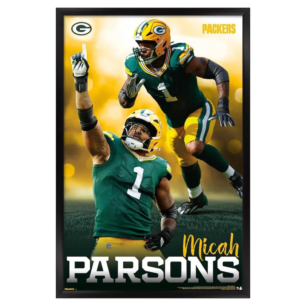 Green Bay Packers Micah Parsonss Framed Player Poster