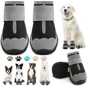Dog Shoes for Large Dogs Waterproof & Reflective Medium Dog Boots Paw Protectors for Hardwood Floors Outdoor Use in Hot Pavement Winter Snow Hiking