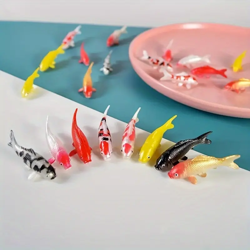 4-Piece Miniature Resin Goldfish Ornaments Set - 3D Artificial Fish Models, Epoxy Resin Aquarium Decor Filler, DIY Crafts Accessories, Epoxy Resin Filler
