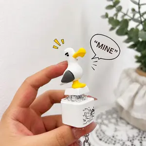 Seagull MINE! 2026 Funny Button Keychain-Real Sound & LED Light, Cute Interactive Best Gift for Friends & Family