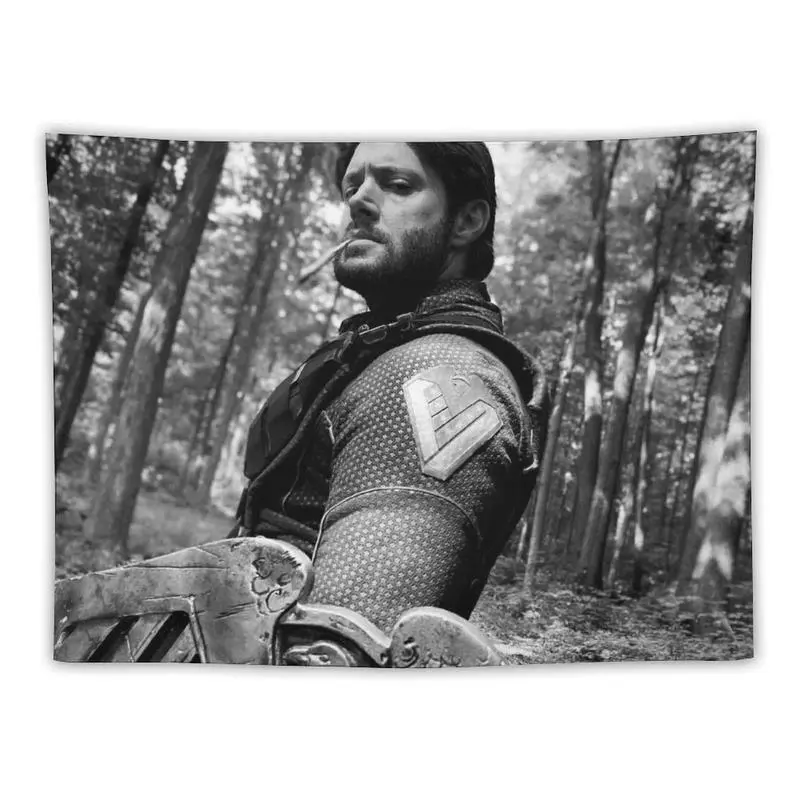 Soldier Boy The Boys Jensen Ackles Themed Signature Print Tapestry Wall Mural, 40x30in/80x60in (102x76cm) Peach Aesthetic Hangable Indoor Home Decor, Living Room Hanging Supply, Outdoor Use Polyester Full Print Tapestry