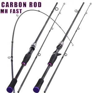 Sougayilang 2-Piece IM7 Fishing Rod - Spinning or Casting Options, MH Fast Action Baitcasting Design, Strong Build, Super Polymer EVA Handle