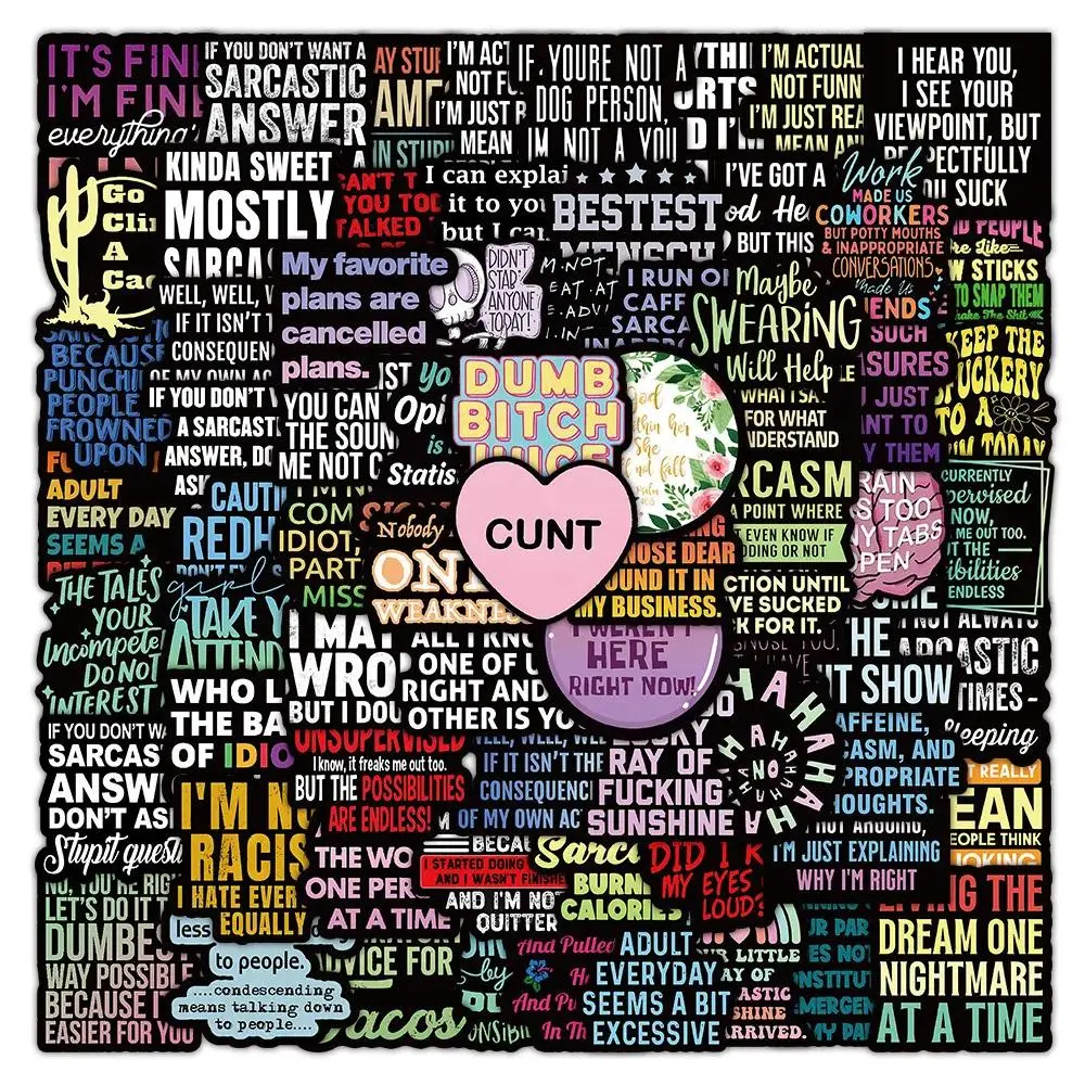 102Pcs English Short Sentence Stickers - Inspirational Motivational Quotes for Journal/Phone Case DIY Decor Papery Pop Store