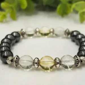Empath Protection Beaded Bracelet 8mm (citrine, clear quartz, hematite)