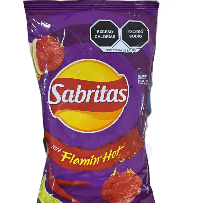 10-pack Sabritas Xtra Flamin’ Hot small bag Mexican chips snack crispy crunchy chili spicy Taffy