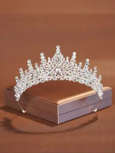 Rhinestone Decorated Crown Tiara, Elegant Crown Design, Elegant Bridal Headwear for Wedding Bridal Party Formal Occasions, Fashion Hair Accessories for Women