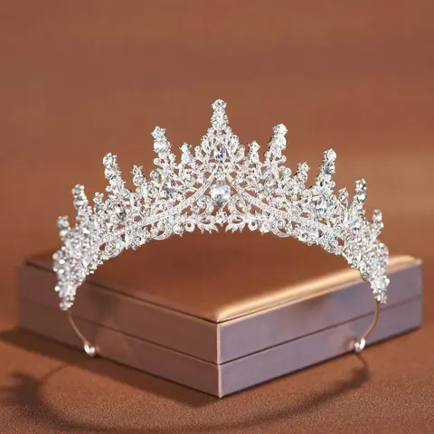 Rhinestone Decorated Crown Tiara, Elegant Crown Design, Elegant Bridal Headwear Bridal Headpiece for Wedding Bridal Party Formal Occasions, Bridal Accessory, Fashion Hair Accessories for Women
