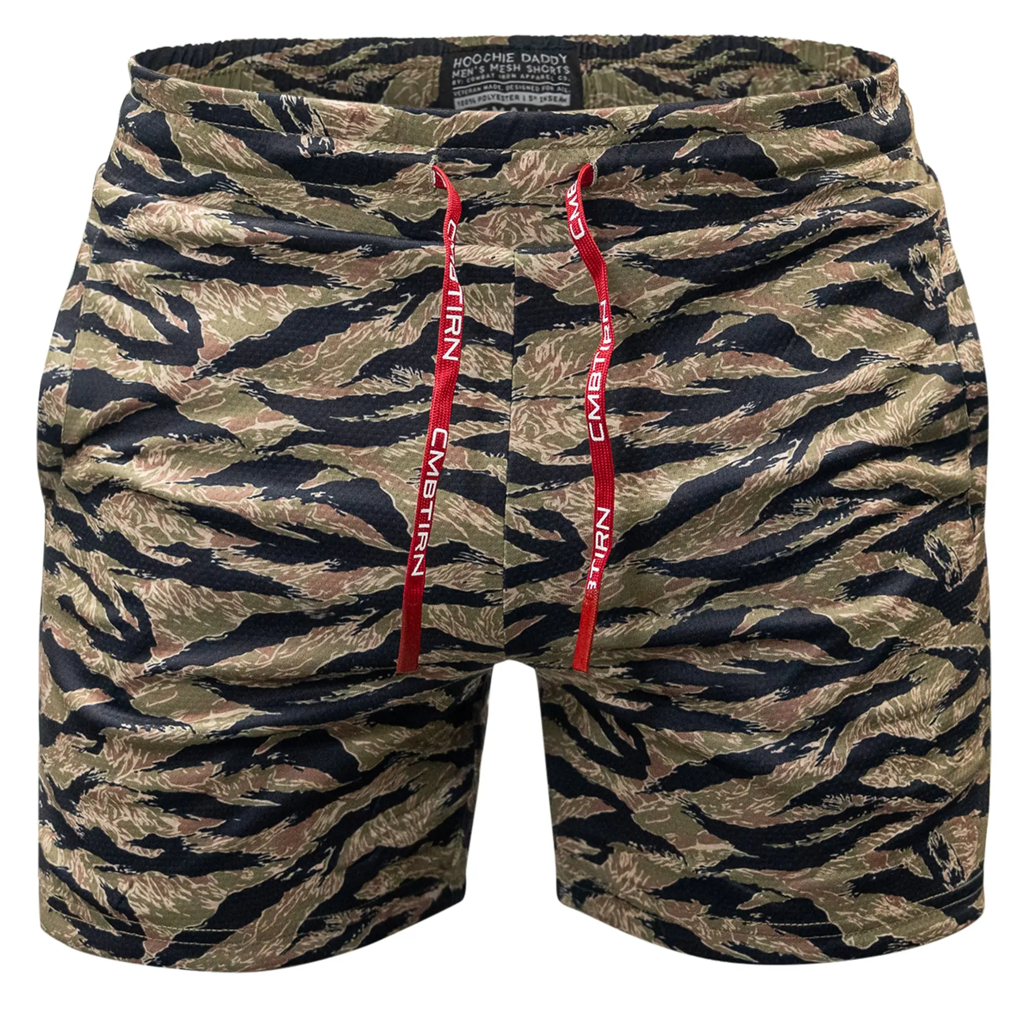 Men's 5" Soft Stretch Polyester Mesh Athletic Shorts - Preshrunk, Breathable, Double Layer, Snug Fit, Elastic Waist, Drawstring, Deep Pockets for Training