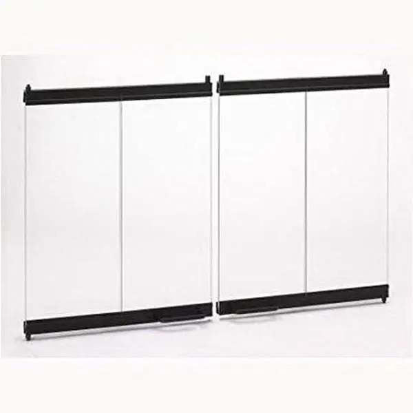 Superior BDG36 36 in. Extruded Aluminum Bi-Fold Doors with Door Track & Rail - Black