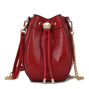 MKF Collection Cassidy  False Crocodile Embossed Vegan Leather Women’s Hobo Bucket Bag