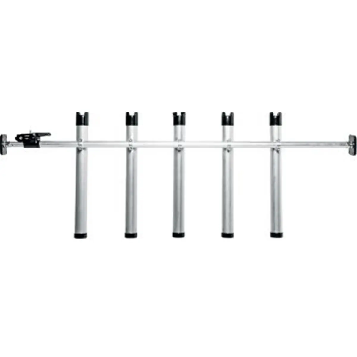 212 MAIN Inshore 5-Rod Holder for Truck Bed - Portable Aluminium Outdoor Fishing Rods Accessory, Adjustable Size, Ratchet Lock, 53-84 in Expandable Length, Anti-Slip Surface, Easy Transport, Universal Truck Bed Fit, Fishing Rod Holder, Fits Almost Any Tru