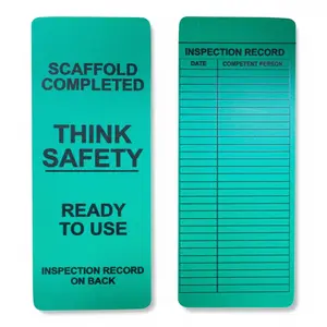 Green Vinyl Scaffolding Tag   (QTY-10 per Pack) READY TO USE
