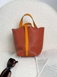 Pre-owned HERMÈS Picotin Lock Two Tone Yellow Brown – Silver Hardware (Stamp A 2017) 16