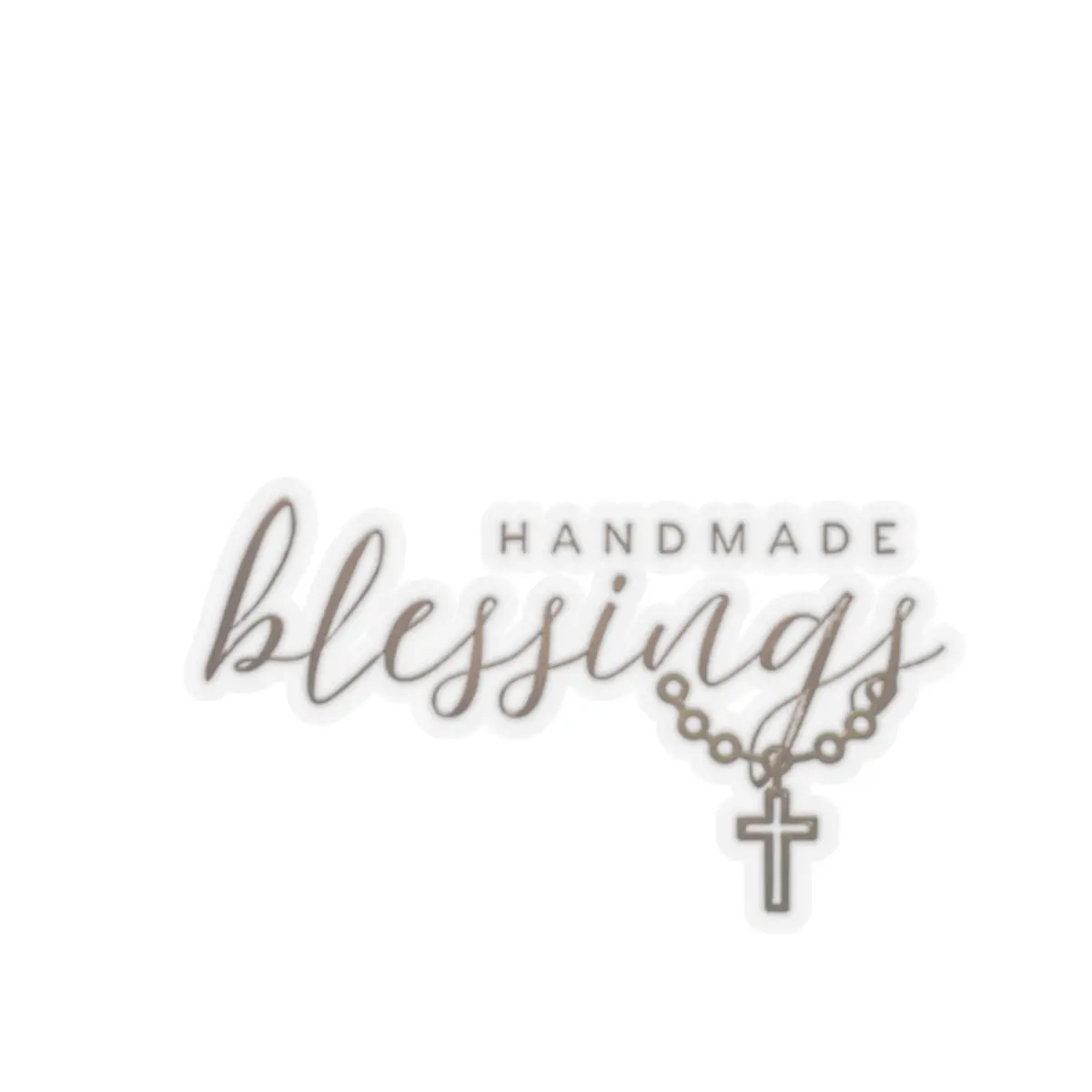 Handmade blessings rosary cross Kiss-Cut Stickers | faith script decal