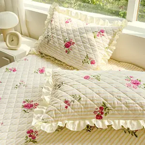 Two-Piece Pillowcase Set, Thickened Cotton-Lined Lace Pillowcases, Soft Breathable Polyester, Ideal for Comfortable Sleep, Home Decor